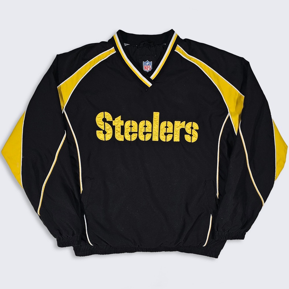 Pittsburgh Steelers Vintage Y2K V-Neck Pullover Windbreaker Jacket